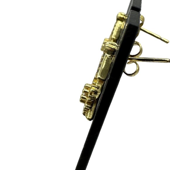 Christmas Tree Earrings Snowflake Crystal Accents Sparkly Holiday Costume Jewelr - Picture 7 of 11